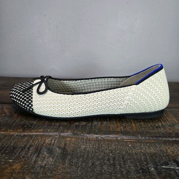 NEW Rothys The Ballet Flat Bow Womens 5 Flats Slip On Ballet Shoes Cream - Picture 7 of 11